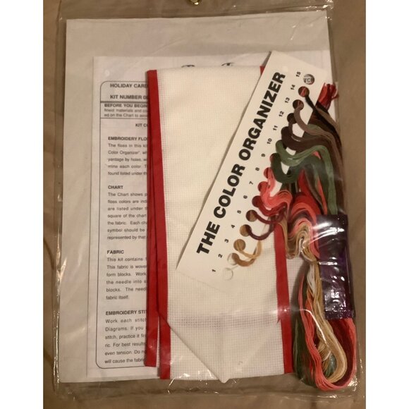 JCA Cross Stitch Bow Ties Door Decor 2 Kits Holiday Cardinals Welcome Friends - Picture 3 of 5